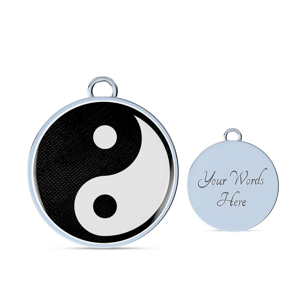 Yin Yang Bracelet Personalized Engraved Silver Circle Bangle Bracelet Custom Na